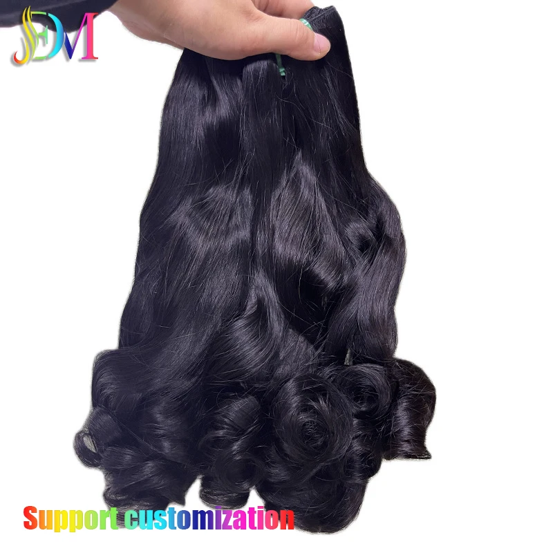 Long Lasting Double Drawn Weft Bouncy Curly Hair Extensions Raw Indian Temple Virgin Cuticle High temperature silk synthetic wig