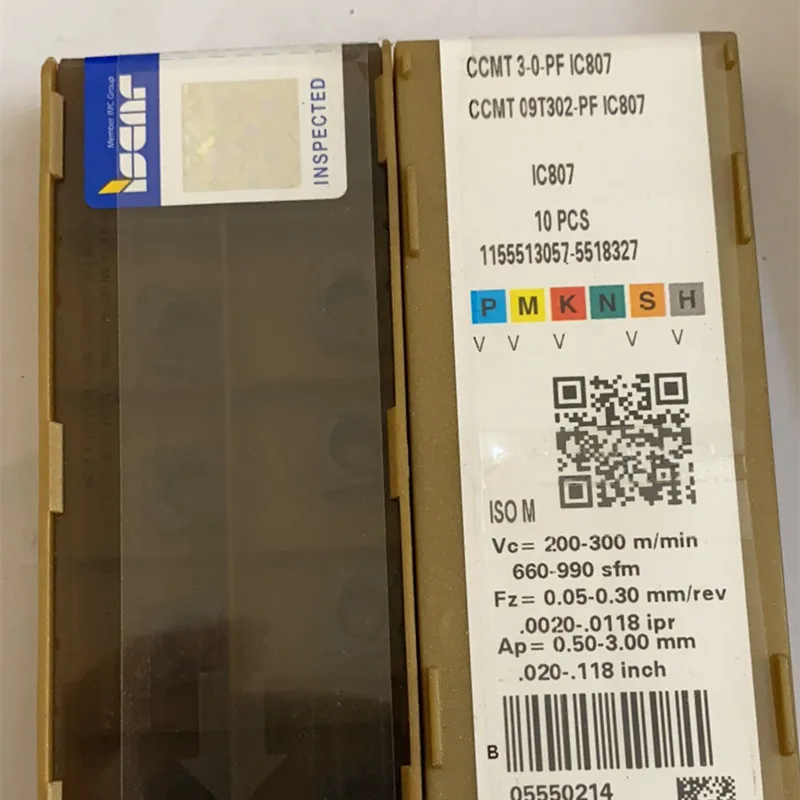 ISCAR CCMT09T302-PF IC807 CCMT3-0-PF карбидные вставки твердосплавные режущие 10 шт./кор. внутренний токарный инструмент
