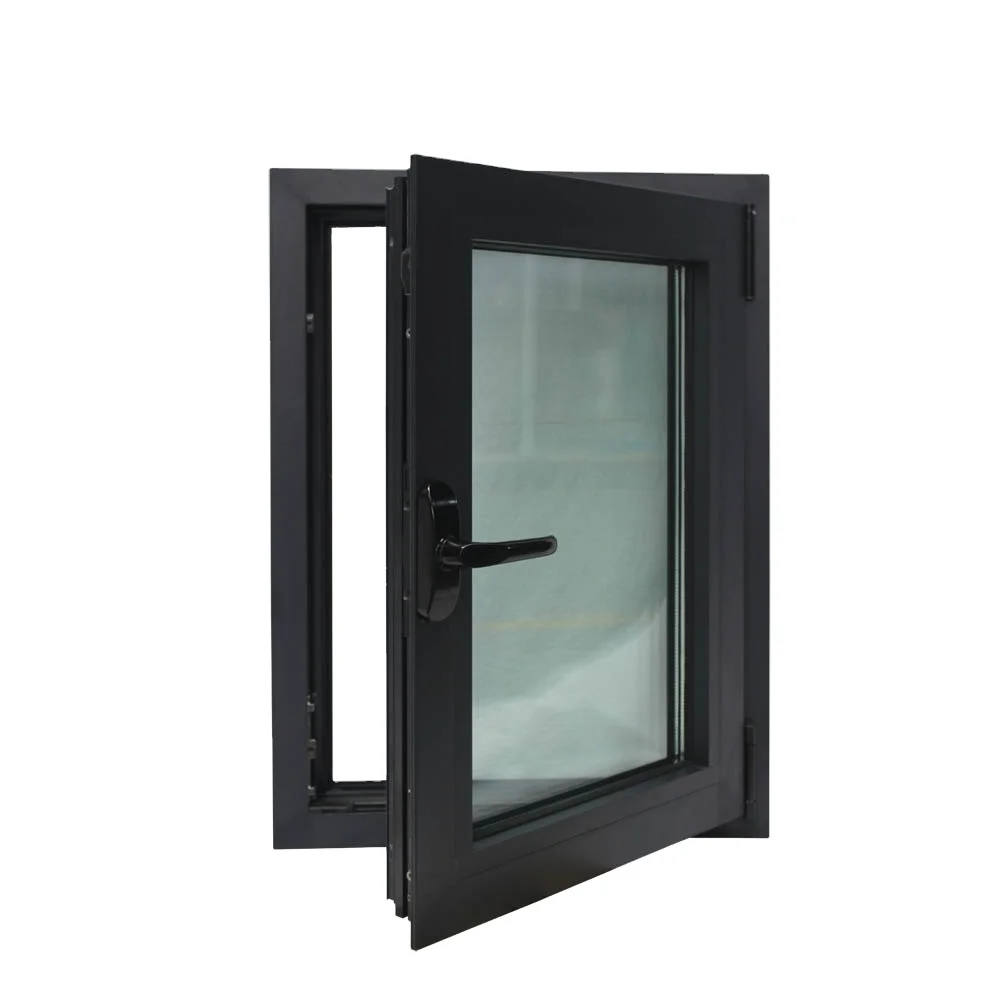 USA Standard Modern Black Aluminum Tilt And Turn Casement Window For Homes Aluminum Black Windows