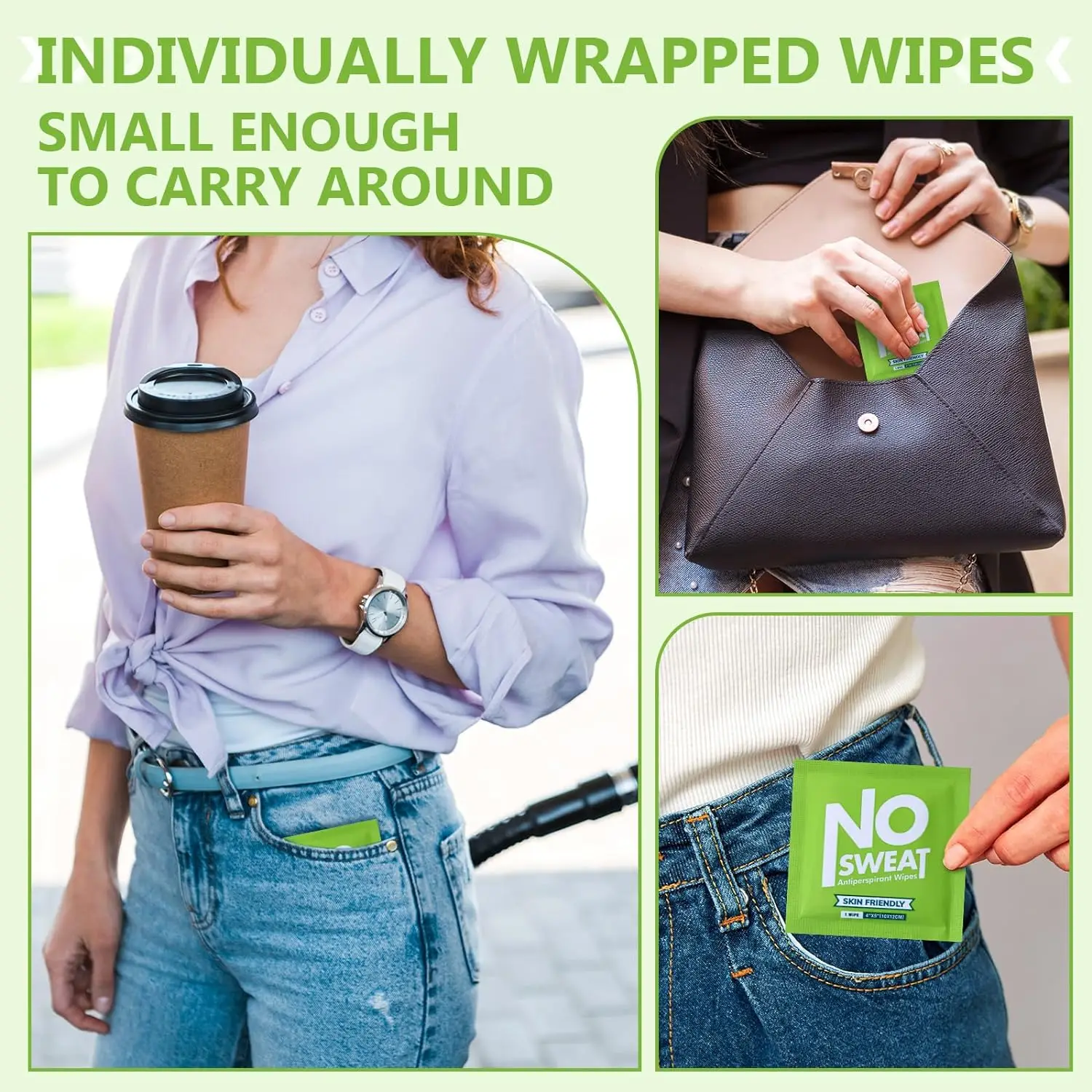 Antiperspirant Deodorant Wipes Individually Wrapped Bulk Armpit Deodorant Sweat Wipes Body Wipes for Women Men