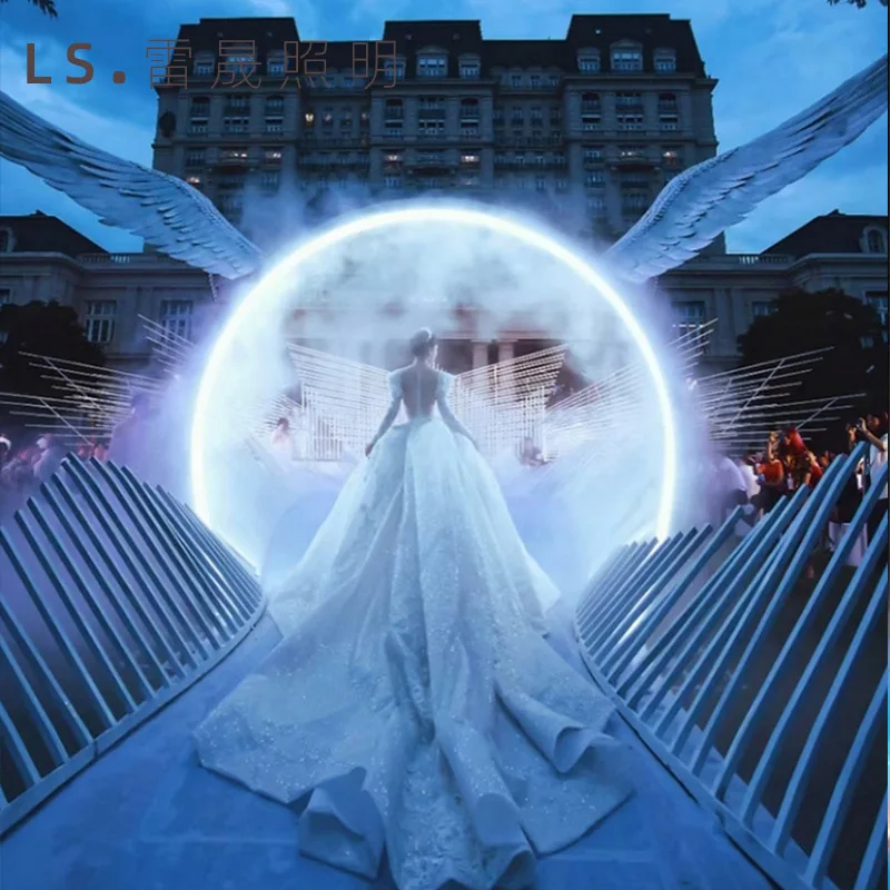 festival led landscape decoration /water mist spray door arch / motif christmas arch light for park