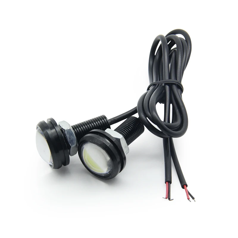 Eagle eye cob led chips drl fog light strobe flash led 23mm 18mm 12v 24v waterproof warning light daytime running light for car