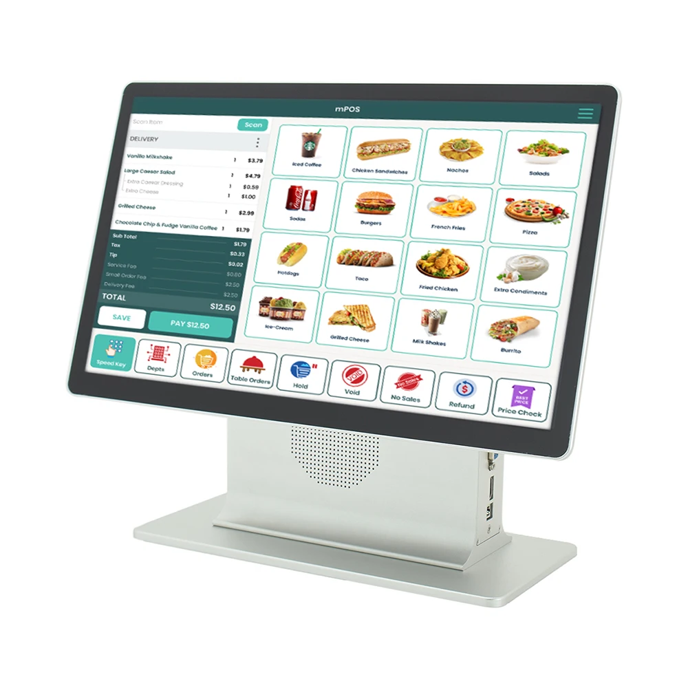 15.6Inch Touch Screen Android All in one Cash Register Pos With customer display