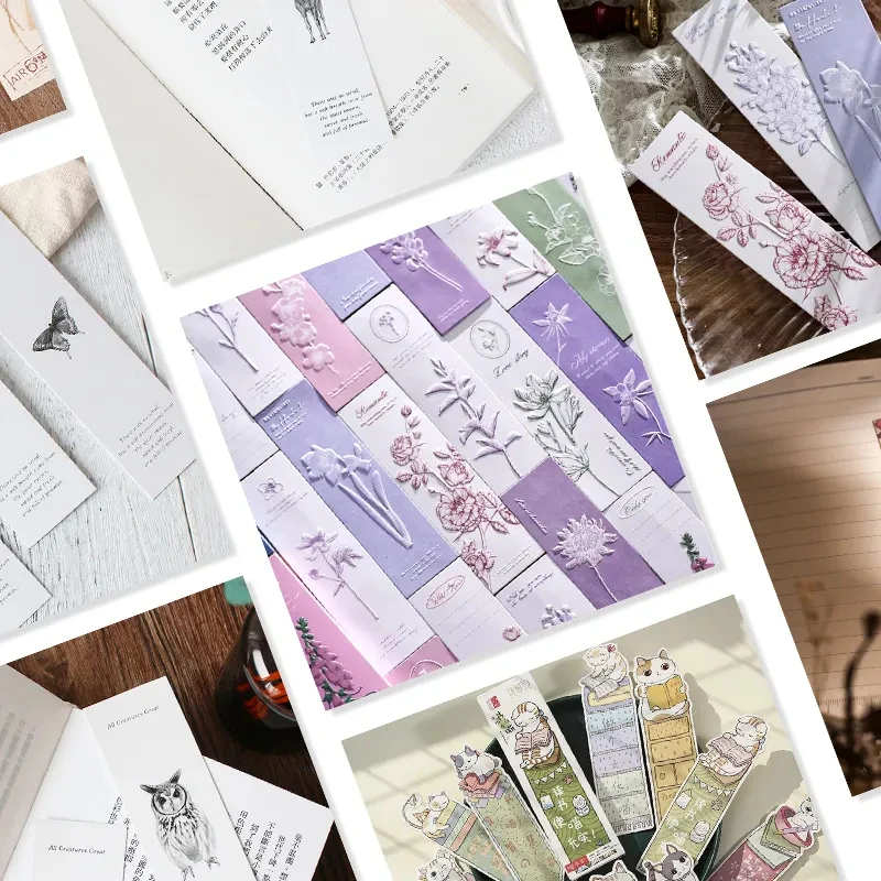 Zeecan Printed Custom Vintage Feather Paper Bookmark Paper Dividers Postcard For Reading