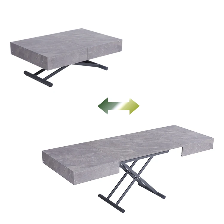 Gomlden 3 in 1 adjustable wooden top expand dining table up to down coffee table space saving living room furniture