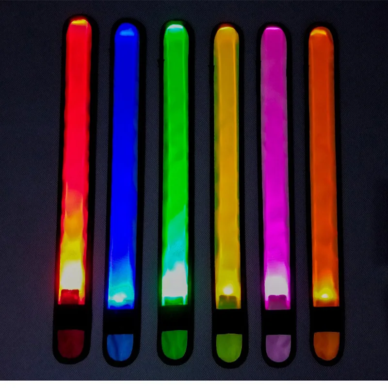 Light Up Wristbands Flashing Arm Wrist Bands High Visibility Safety Gear Lights for Cycling Walking Running Concert