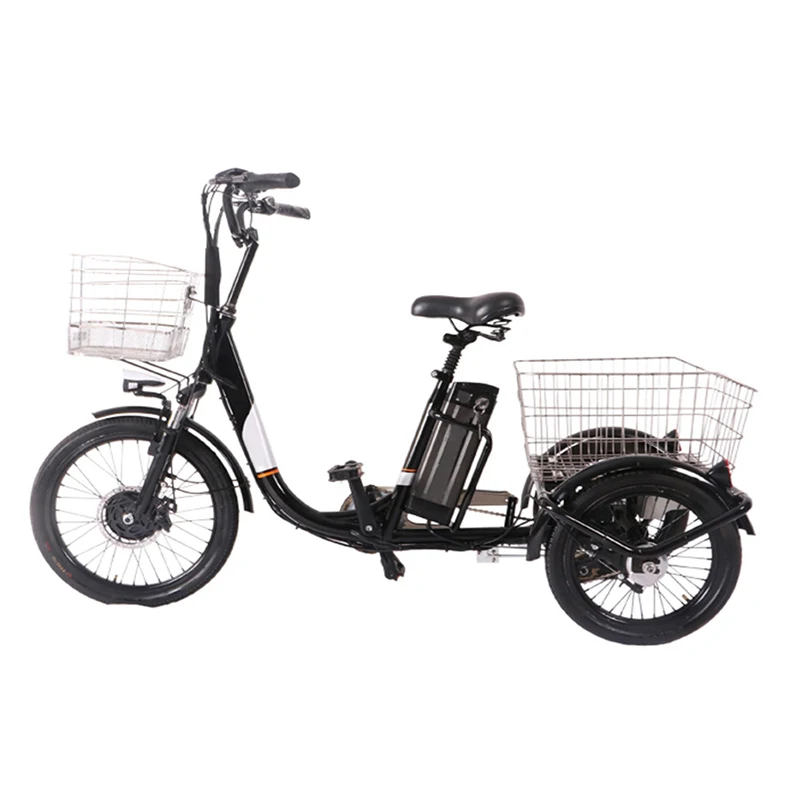 Hot selling aluminum frame electric cargo tricycles trikes 3 three wheeler bikes bicycles for shopping