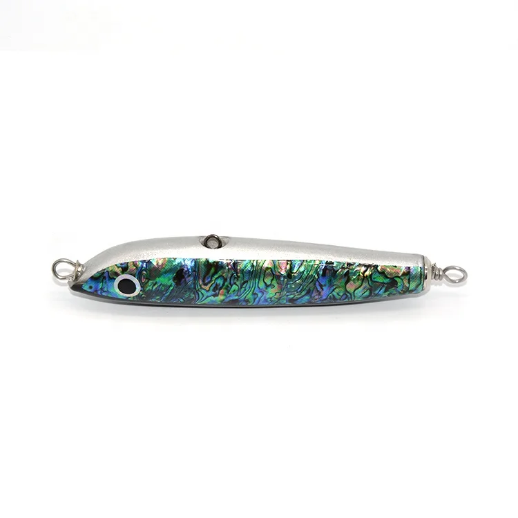 TAKEDO Wholesale High Quality RX06 13cm 35g Abalone Shell Stick Sait Lure  Bass  Topwater Lures Wood Fishing Lure