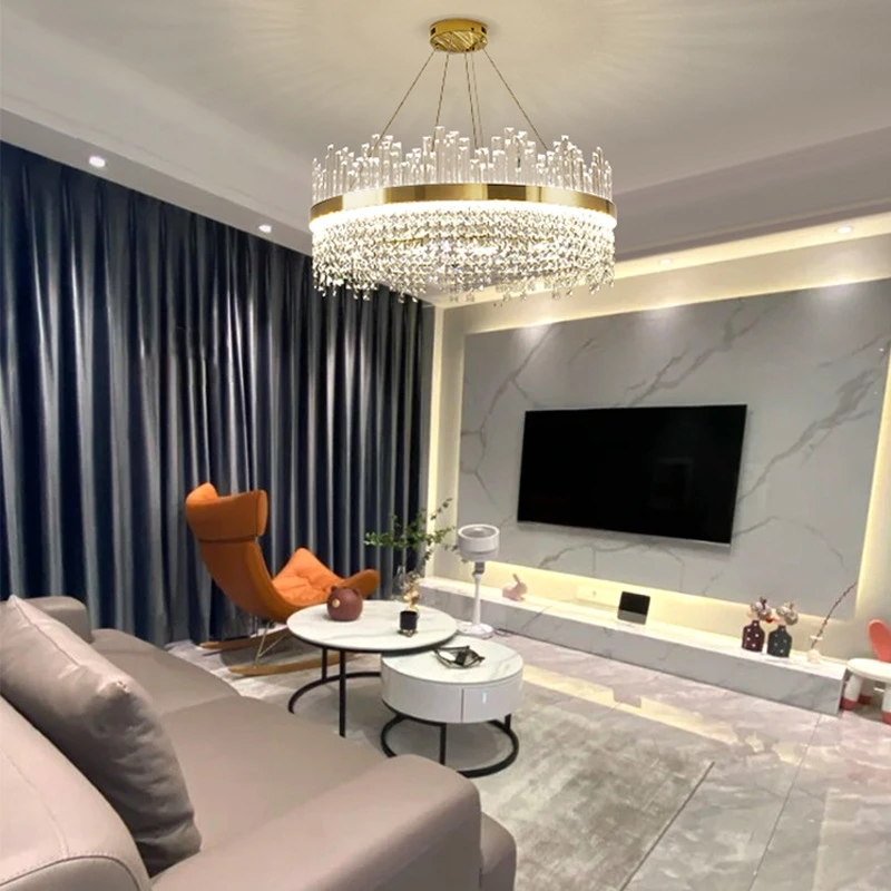 8009 Modern crystal chandelier luxury pendant light for home bedroom kitchen dining table lamparas colgantes de techo de cristal