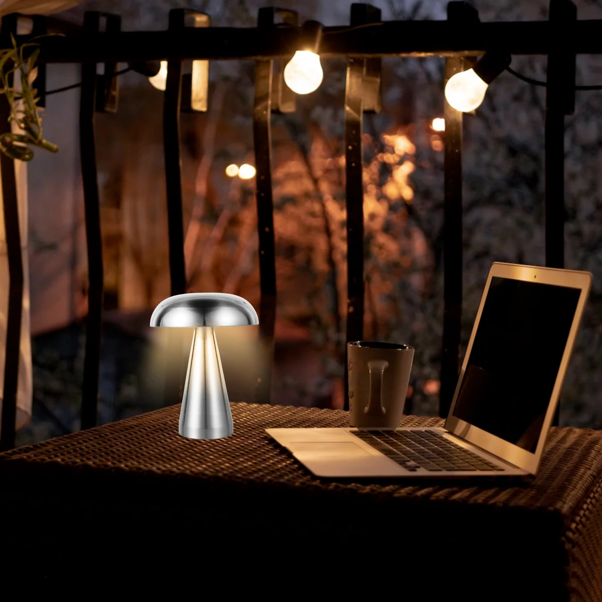 Modern home decoration mushroom lamp white metal marble stone table lamp bedroom bedside reading desk lamp