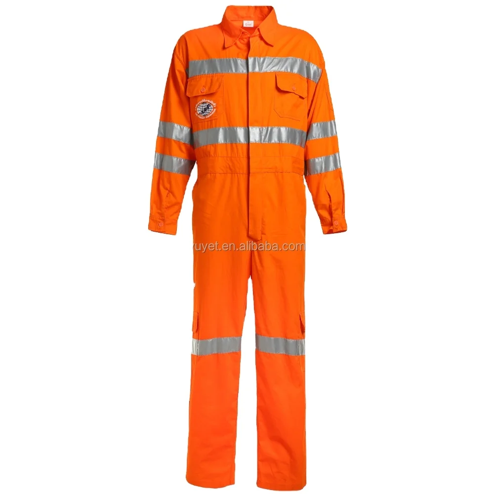 Orange 100 Cotton Flame Retardant Coverall Safety Fire Resistant Coverall