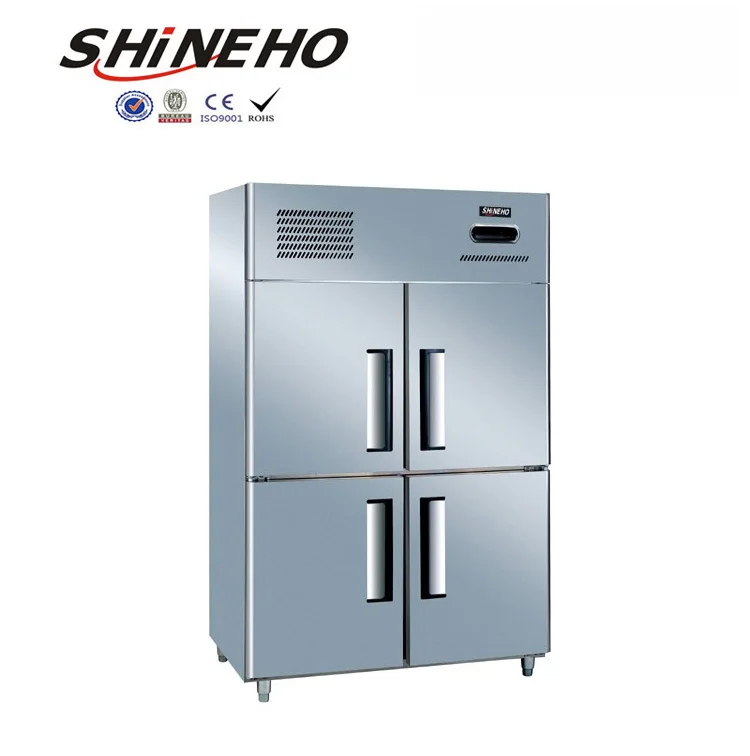 Оптовая продажа на заказ из нержавеющей стали 4 дверей коммерческий холодильник кухонная морозильная камера