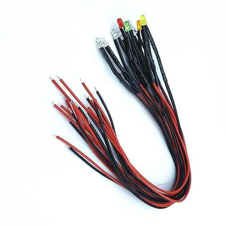 Pure white 3mm 5mm 8mm 10mm Red Green Blue RGB 3V 5V 12V DC Round Pre Wired Water Clear LED Diode