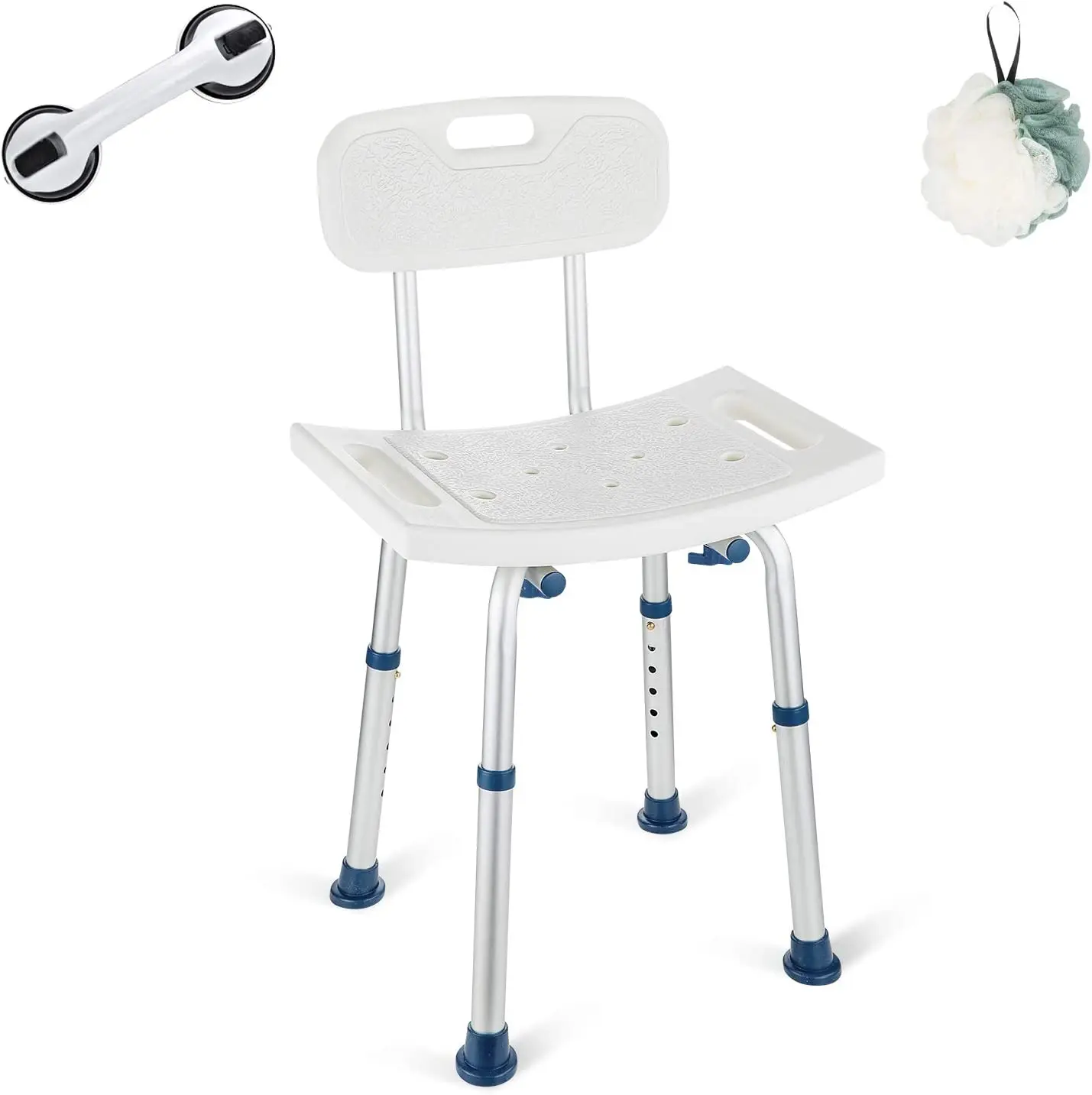 Heavy Duty Shower Chair with Removable Back 300lb