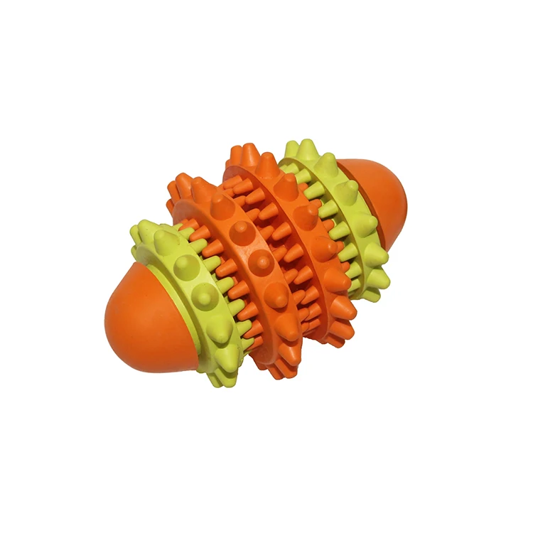 
Thinkerpet Orange and Green Rubber Gear with Raised Dots Teeth Cleaning Pet Teeth Gums Chew Gear Toy Dog Gear Toy 