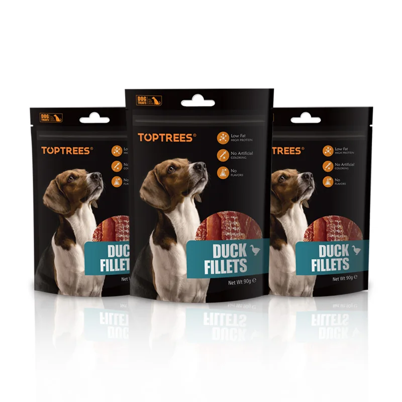 Organic Toptrees 90g Dog Snacks Dry Duck Jerky  Organic Duck Breast Filets Dog Treats