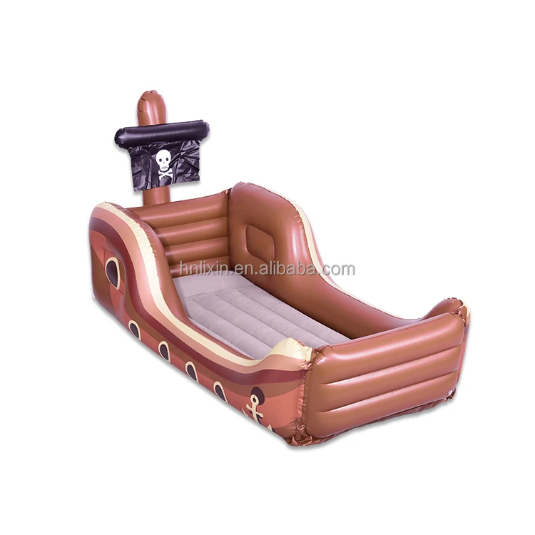 Factory Supply Inflatable Viking Ship with flocking air bed for Private Halloween Birthday Party Decorations pirate ship float