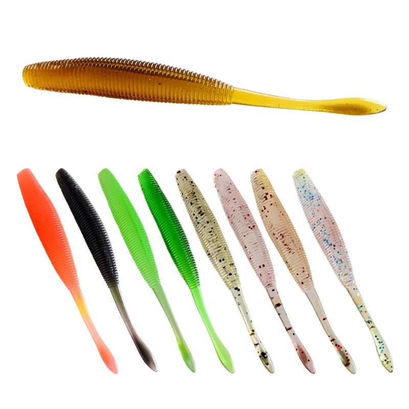New soft lure 12.5cm 6g straight tail silicon worms wacky rig soft plastic making kit lure