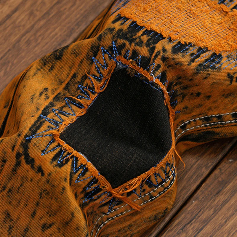 Wholesale Europe And The United States Men Jeans Hole Personality Old Straight Male Jeans