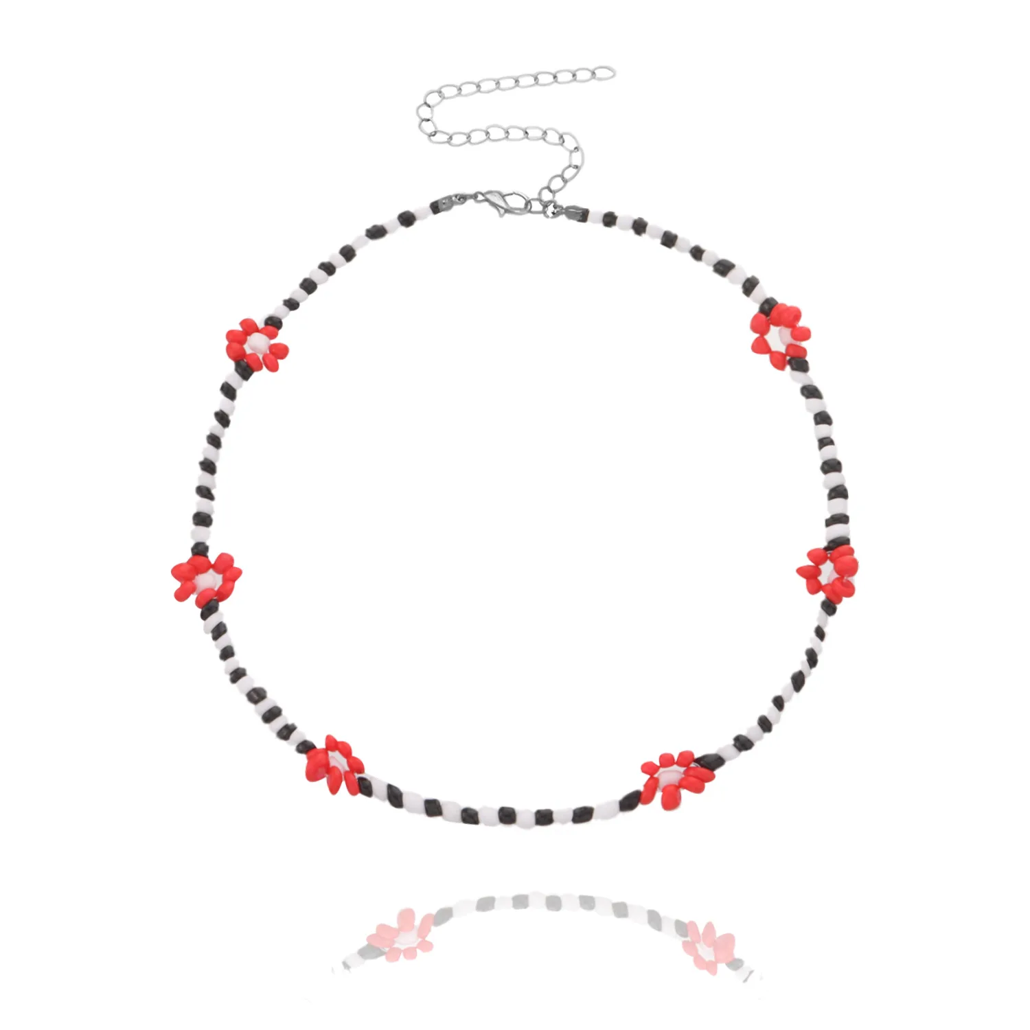 New Lovely Daisy Flower Colorful Beads Pearl Clavicle Choker Necklace for Women Girls Spring Summer Jewelry