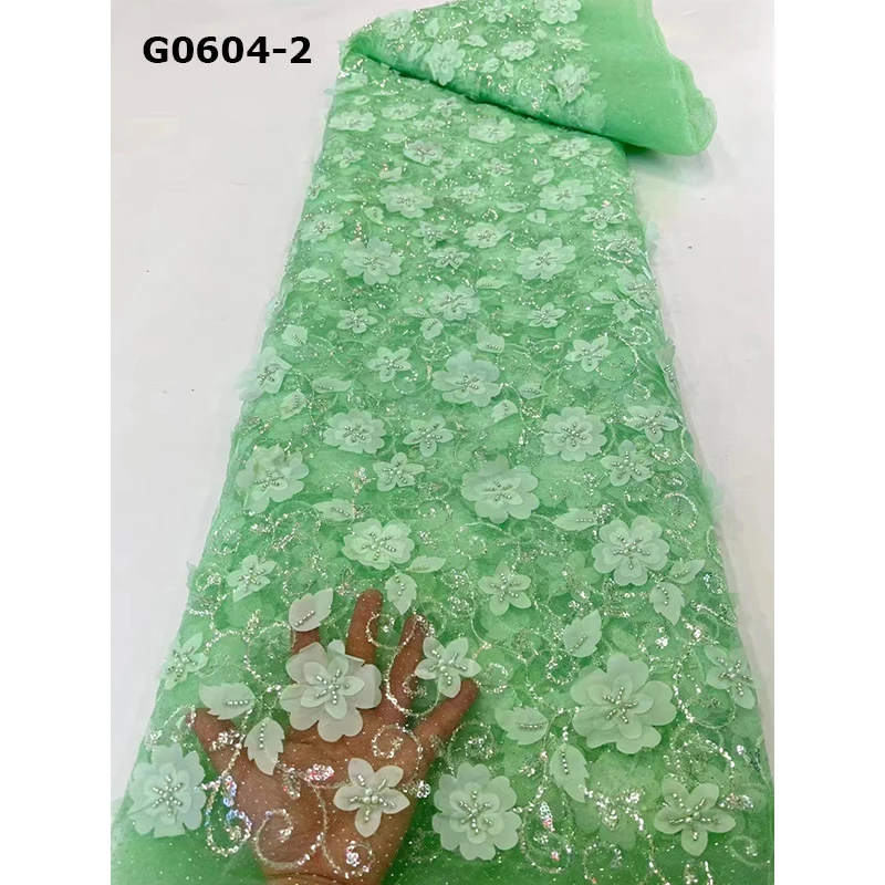 Multicolor Embroidery Lace french sequins net lace design with sequins and bead 5 yards for wedding