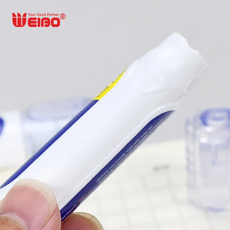 Weibo 10ml correction fluid hot selling wholesale school supplies corrector correction pen Quick Dry for students