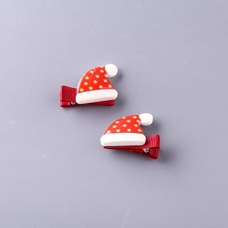 Hot-sell Cute Mini Christmas Acrylic Headwear Hair Clip For Kids Children Christmas Hair Accessories