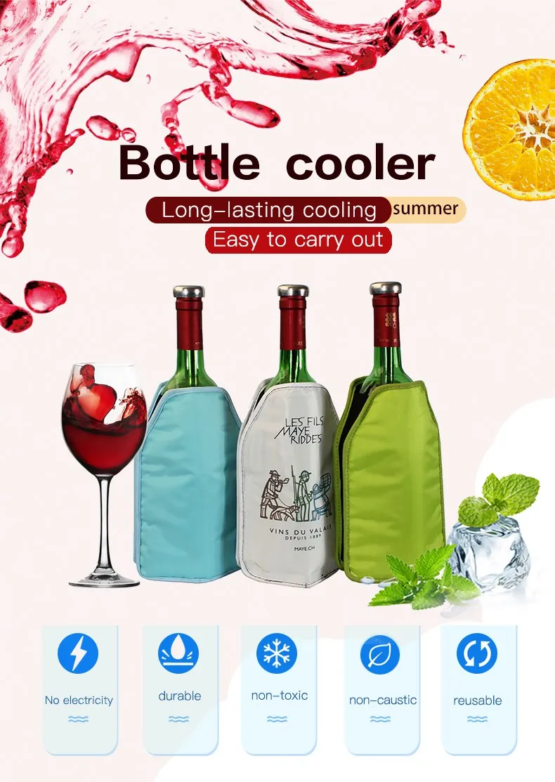 Wine Cold Pack Cooler Bags for Wine Bottle Cover and Wine Chiller