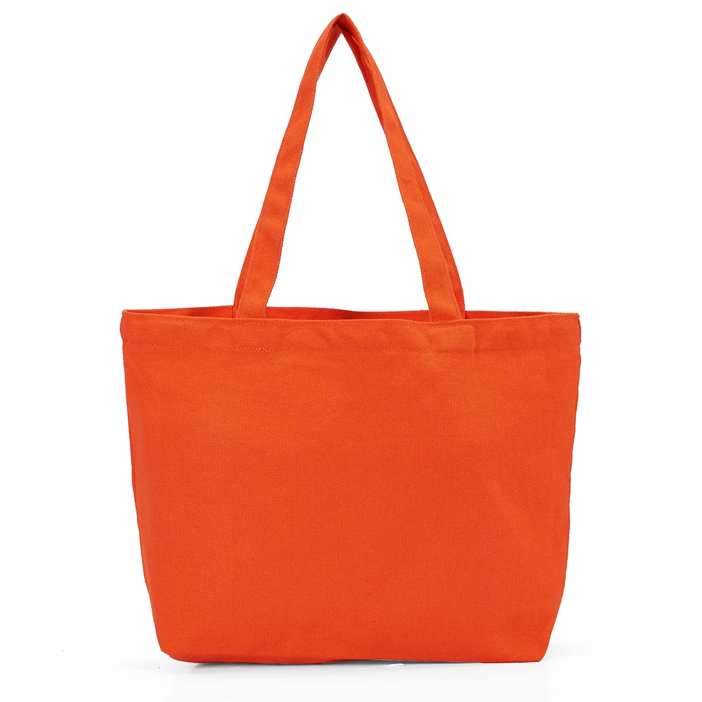 
Custom logo plain color hand bag fashion big cotton canvas tote bag 