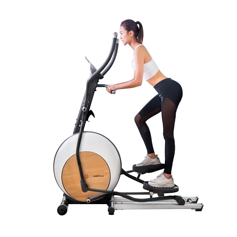 Mobifitness aluminum alloy walking elliptical stepper machine