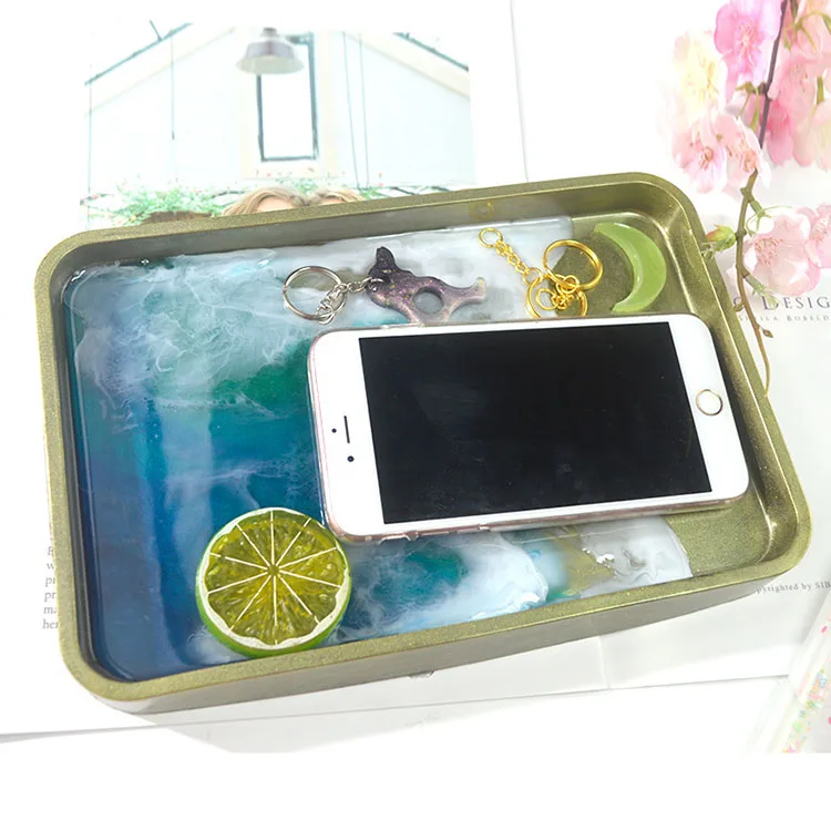 Tray Resin Mold DIY Crystal Epoxy Silicone Fruit for Plate Making Desktop Jewelry Table