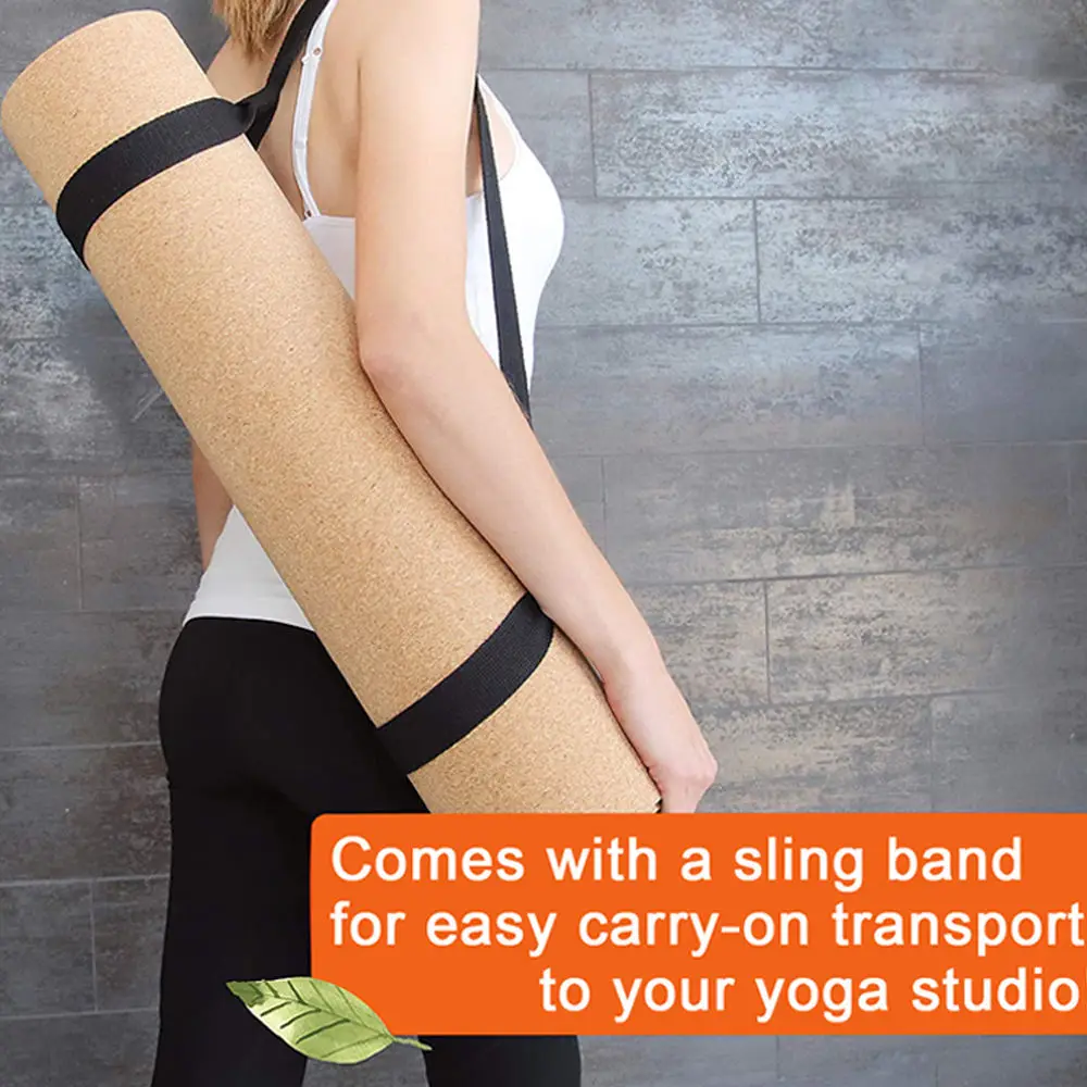 Extra Large Thick Non-Toxic Premium PVC Rubber Backing Natural Sustainable Resists Germs Odor Cork Yoga Mat