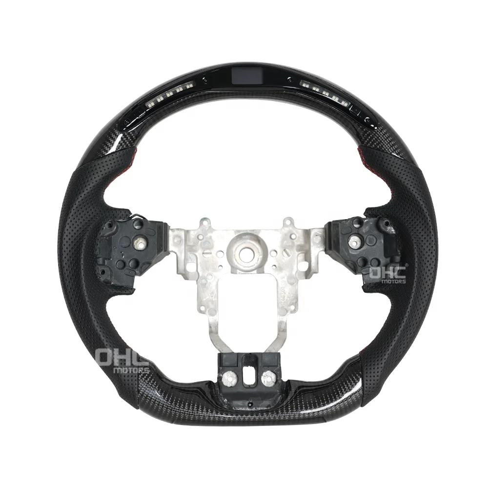 Led Steering Wheel Carbon Fiber For Mitsubishi Evo Lancer Evolution X Evo X Steering Wheel 2007 2009 2011 2012 2013 2014 2015