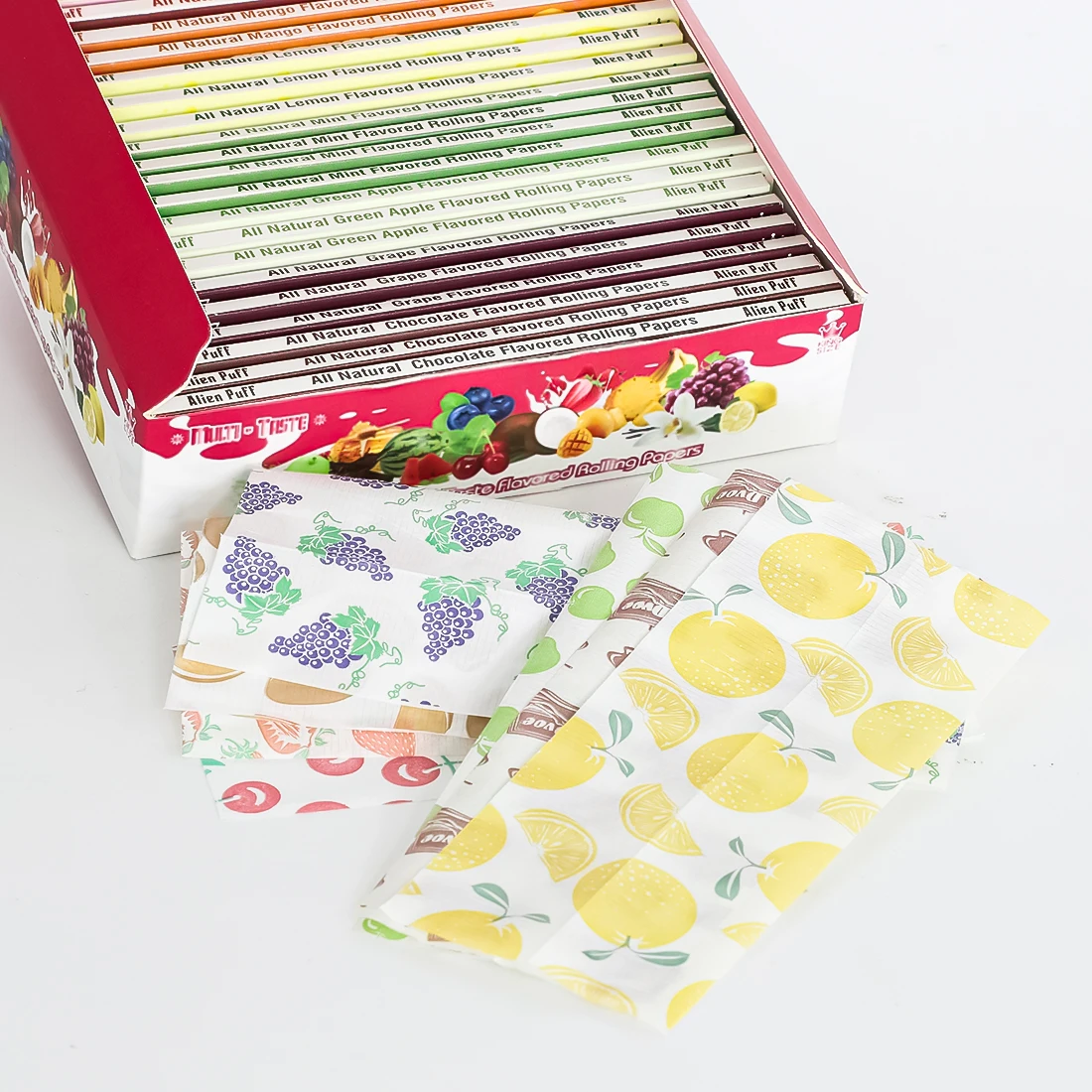 Smoking Flavored Rolling Paper Alein Puff Kingsize Mix Fruit Multifarious Smoking Paper OEM Custom Smoking Paper Wholesale Stock