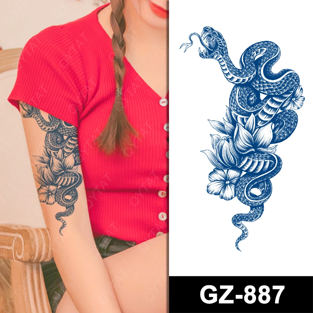 Wholesale Waterproof Non-toxic Long Lasting Tattoo for Women Waterproof Temporary Chest Arm Semi Permanent Jagua Tattoo Sheet