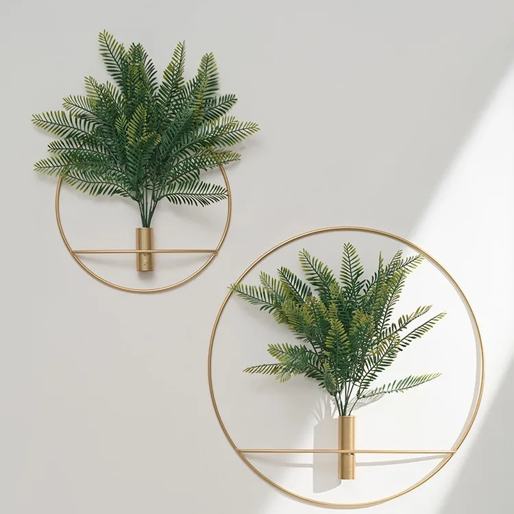 Nordic Round Shape Wrought Iron Wall Hanging Flowers Plant Decoration Pendant Hanger Ornaments