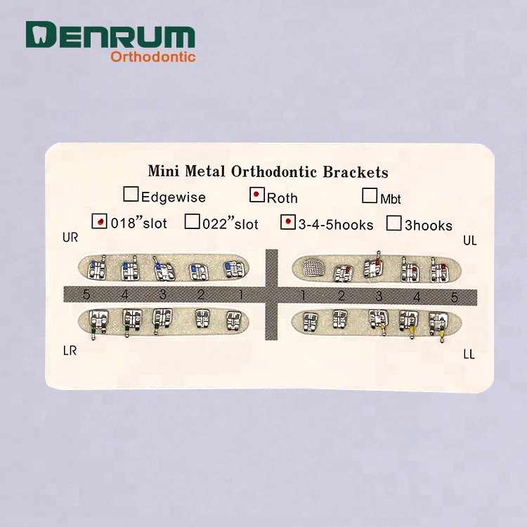 Denrum orthodontics Professional  roth mbt Dental brackets ortho metal braces