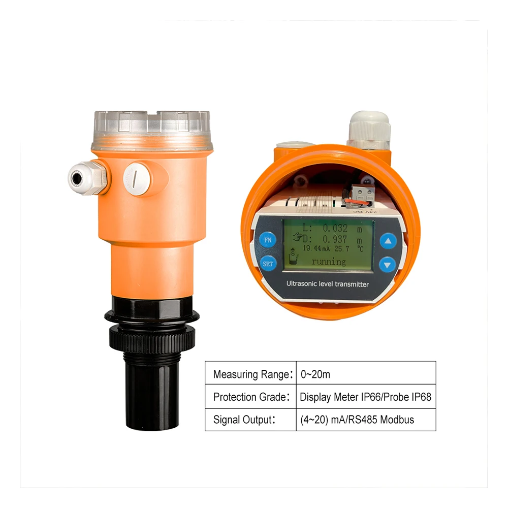 HCCK High Precision Ultrasonic Water Level Sensor Gauge Meter Level Transmitter