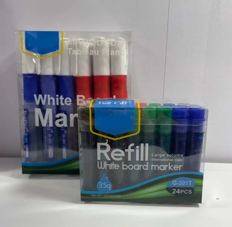Refillable Whiteboard Marker Pen with Fine Tip Black & Green Dry-Erase Ink Certified EN71 Made of Plastic & PP
