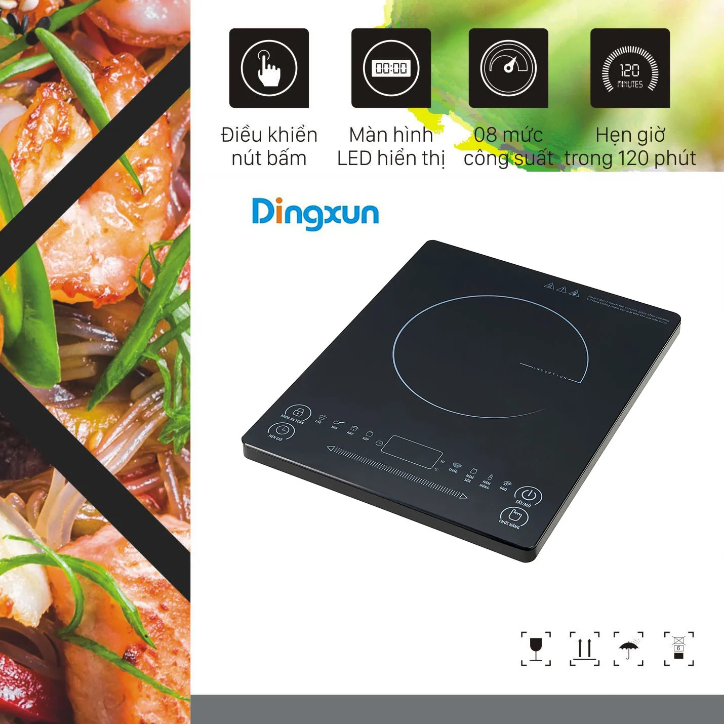 Portable Electric Stove 2000W Hot Black Crystal Plate Cooker Single Burner Kitchen induction stove high-power induction cooker