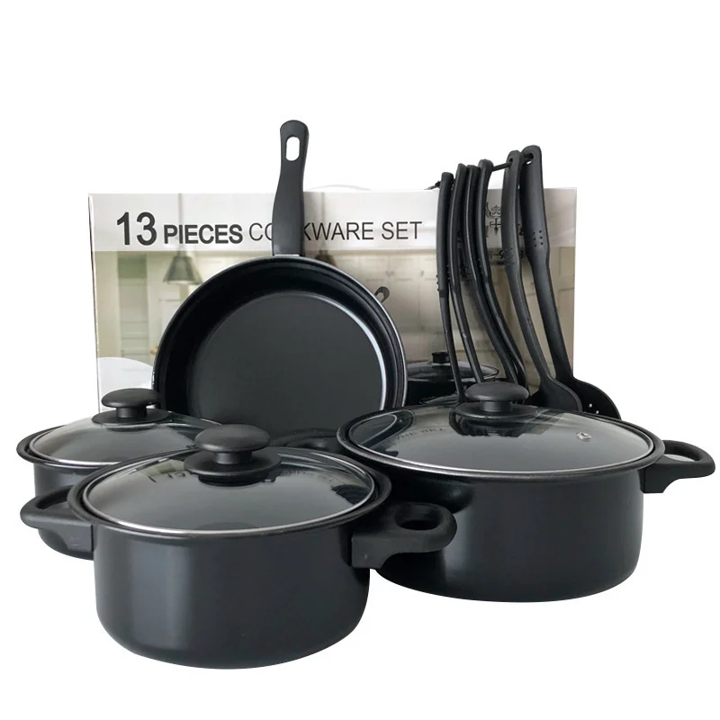 Amazon  good selling 13 pcs pots and pans  non stick kitchen camping cookware sets