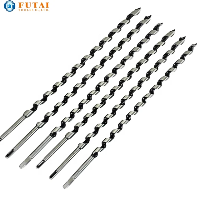 FUTAI Hex Shank High Carbon Steel Auger Drill Bits for Clean Wood Hole Drilling