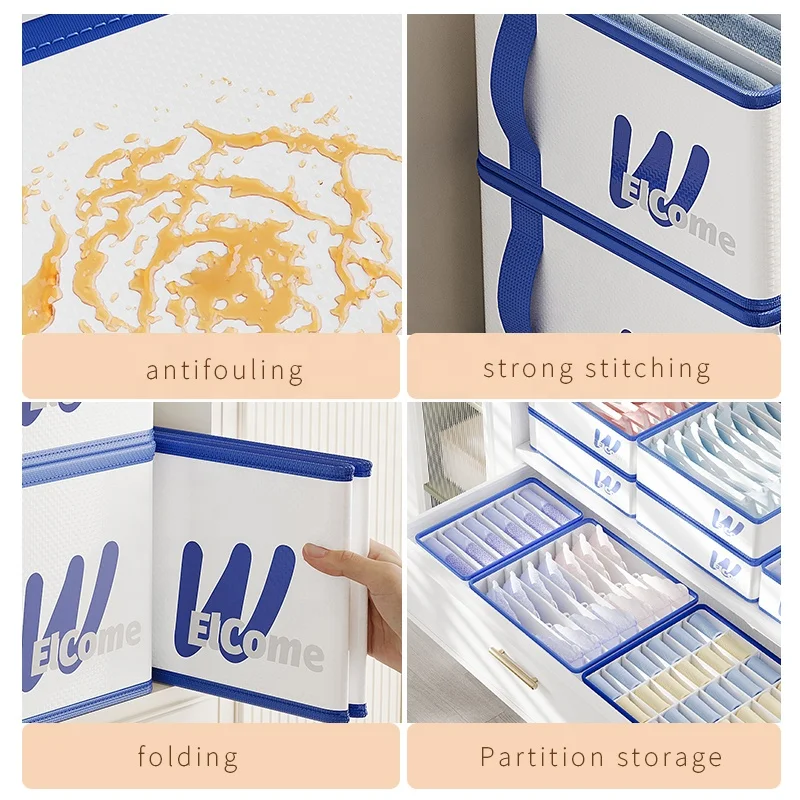 24 grids foldable drawer socks underwear bra box storage wardrobe clothes storage organizer