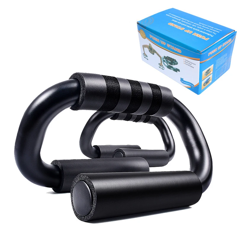 Portable exercise fitness body training S shape steel push up bars