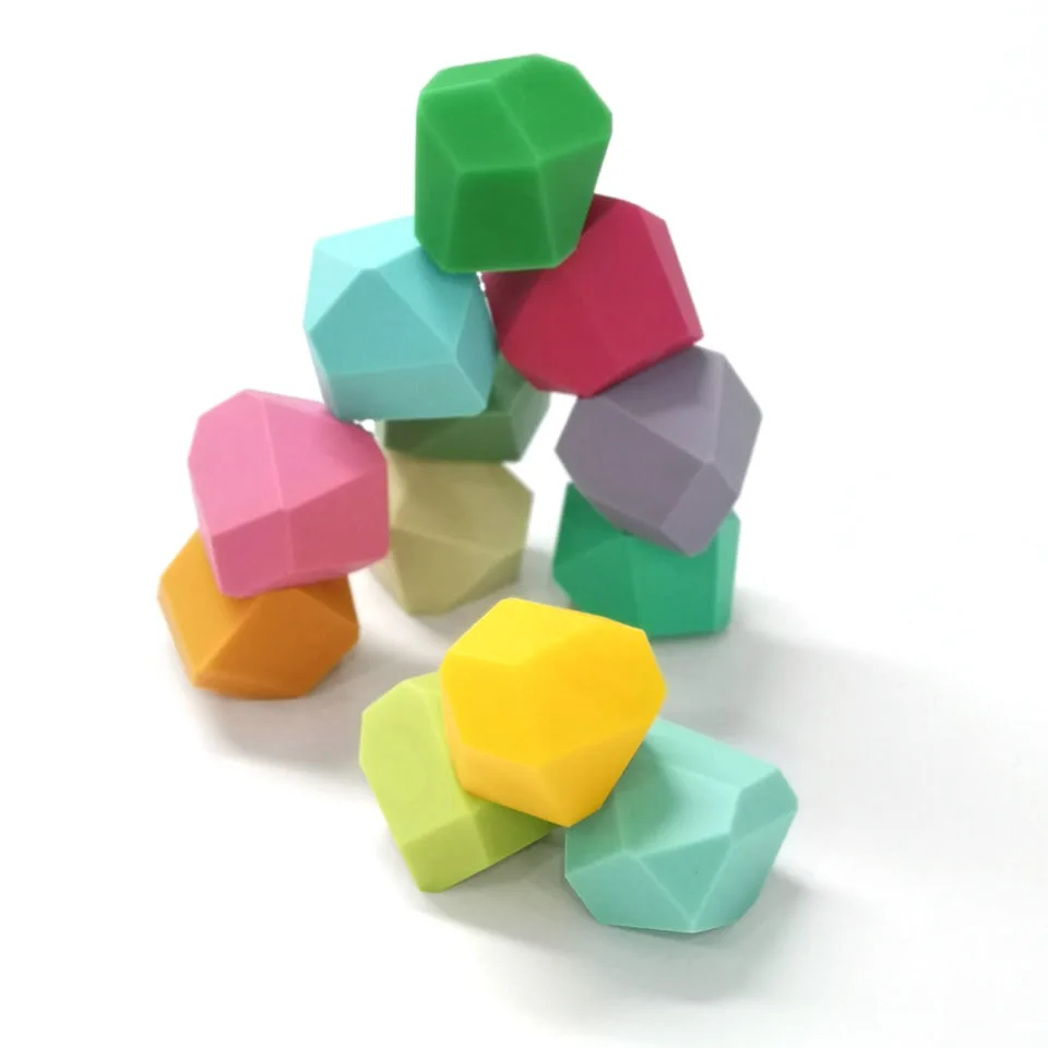 Silicone Soft Stacking Stones Toys Building Blocks Set Stacking Games Education Puzzle Toys For Kids 3 Year Up