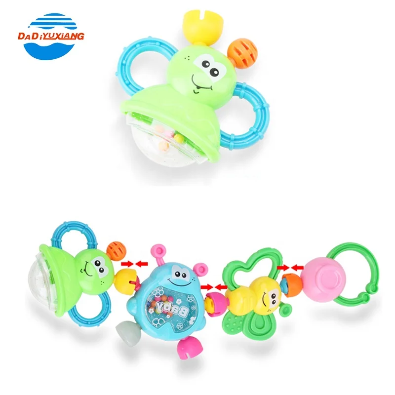 funny plastic hand bell toys shake baby rattle rings for sale