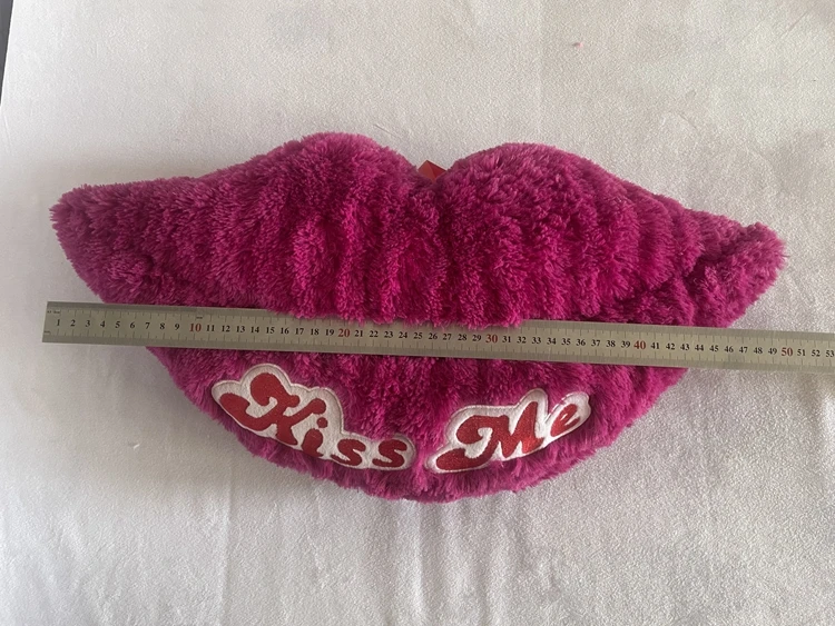 Wholesale Kiss me  red lip  Sofa Cushion Plush stuffed soft red mouth lip shaped pillow cushion for sofa and car