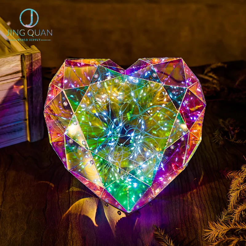 Led Light Heart Diamond Valentines Day Gift Set Wedding GiftsLights Decoration For Home Room Decor Lights for Party Supplies
