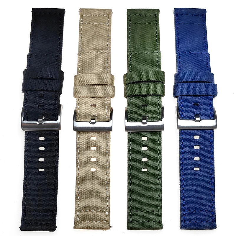 20mm 22mm Quick Release Fabric Canvas Nylon Watch Band Strap