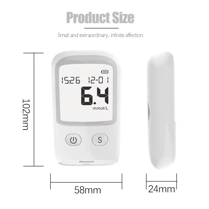 BRAV One Touch Diabetic Test Machine High Accuracy Blood Sugar Meter Active 25 Test Strips Diabetic Test Strips